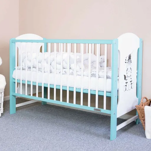Pătuț New Baby Elsa Zebra, alb-mint