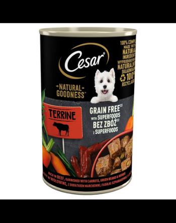 CESAR Hrana umeda pentru caini adulti, bogata in vita cu morcovi si fasole 400g