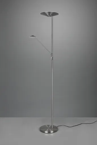 Lampadar Brantford, TRIO, 30x41.6x180 cm, 30W/6.5W, 2x SMD LED, metal, argintiu