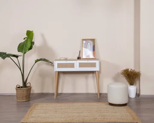 Dulap, Hanah Home, Mount, 95x100x35 cm, Alb / Stejar