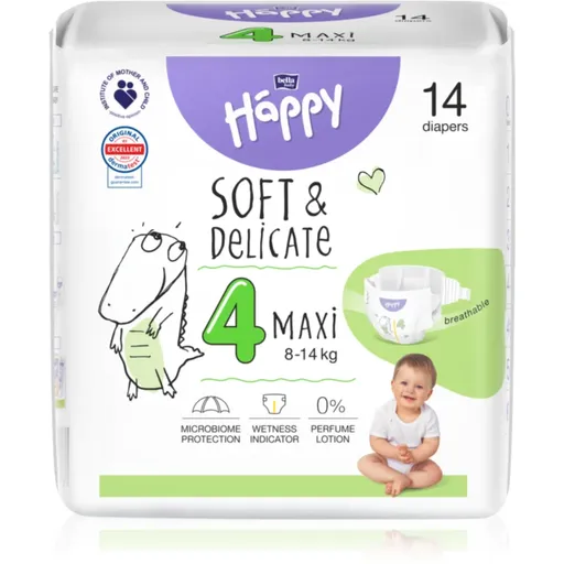 Bella Baby Happy Soft&Delicate Size 4 Maxi scutece de unică folosință 8-14 kg 14 buc