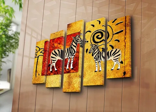 Tablou decorativ, 5PATK-239, 19 x 70 cm, Multicolor