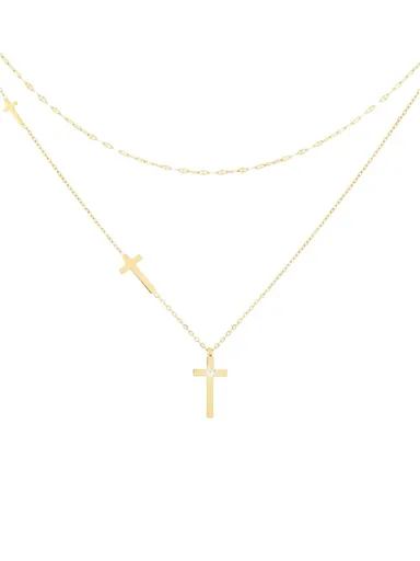 Preciosa Colier din oțel placat cu aur cu zircon cubic Preciosa Miracle Royal Lagoon 7498Y00