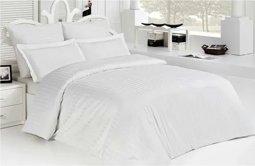 Lenjerie de pat King Size ET 2000 IMPEX, 200x220 cm, 4 piese, bumbac/poliester, alb