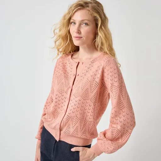 Cardigan cu model de ochiuri