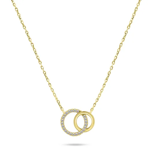 Brilio Silver Colier frumos placat cu aur cu zirconi NCL100Y