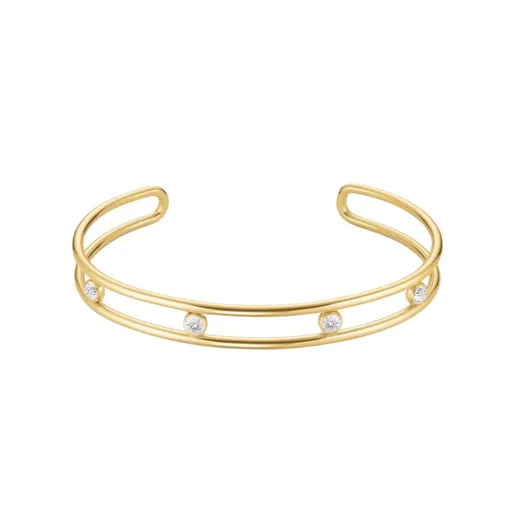 Rosefield Brățară solidă deschisă cu cristale transparente JB4CG-J1174