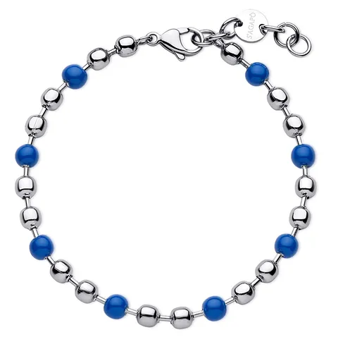 S'Agapõ Brățară cu mărgele din oțel pentru bărbați Ripple SRP62