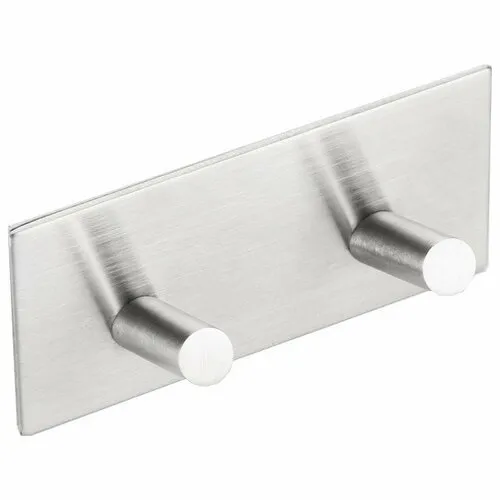 SAPHO 31202 cârlig dublu autoadeziv, oțelinoxidabil șlefuit