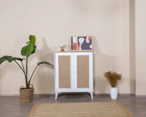 Bufet, Hanah Home, Mount, 90x105x41 cm, Alb / Stejar