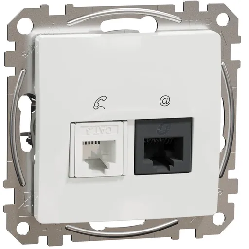 Priza RJ11-RJ45 Cat5E UTP, Schneider, SDD111458, Sedna Design, alb