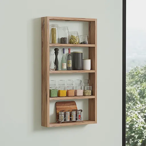 Raft de perete, Hanah Home, Quatro, 43.2x80x9 cm, Maro