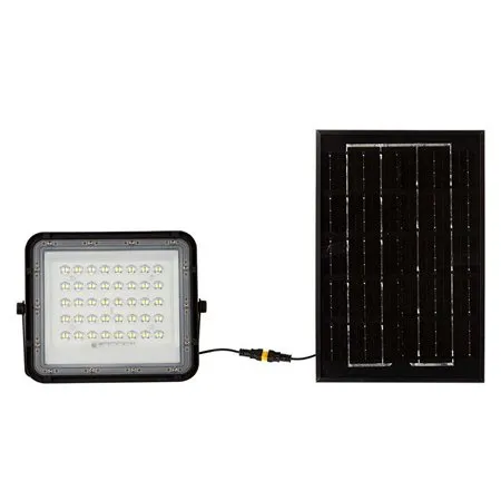 Reflector cu incarcare solara 6W 400LM 6400K - negru V-TAC SKU-7821