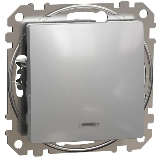 Intrerupator cap scara indicator luminos 16AX, Schneider, SDD113166L, Sedna Design, aluminiu