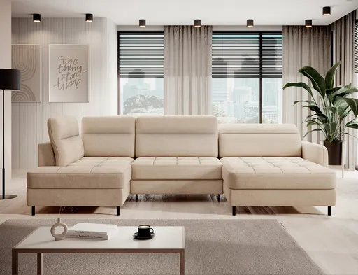 Coltar extensibil dreapta 4 locuri ELTAP, RT-18TOS, Berrto, 306x165x100 cm, lemn/poliester, bej deschis