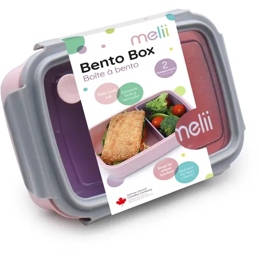 Melii Bento Box caserolă de mâncare Pink, Purple, Gray 880 ml