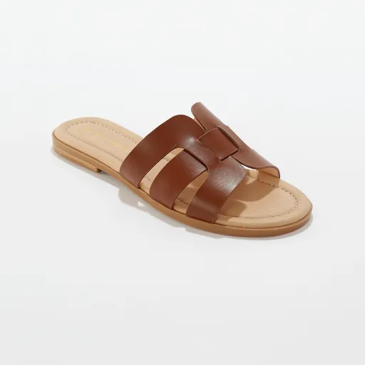 Papuci plat cu curele încrucișate