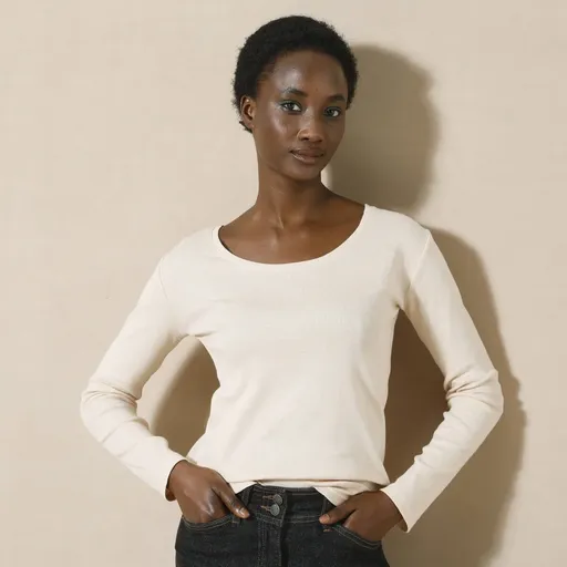 Tricou cu mânecă lungă, culoare uni, bumbac organic
