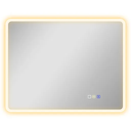 HOMCOM Oglindă de baie LED bluetooth 70 x 90 cm interruptor tactil lumină reglabilă 3 culori anti-abur memorie argintiu | Aosom Romania