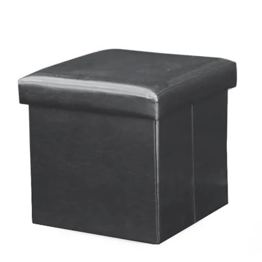 Taburet cu spațiu de depozitare Tela new, negru,40 x 40 x 37 cm, negru