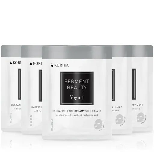 KORIKA FermentBeauty Set of 5 Hydrating Face Sheet Masks with Fermented Yogurt and Hyaluronic Acid set de măști de față la un preț mai avantajos