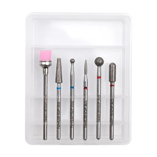 Set capete de freza pt unghii naturale - 6buc.