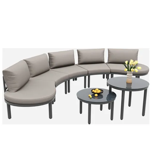 Set mobilier de grădină 5 locuri, Gri | Aosom Romania