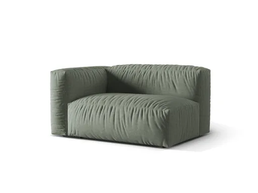 Modul stanga pentru canapea, 1 loc, Martina-169, Micadoni Home, 160x106x75 cm, tesatura structurata catifelata, verde muschi