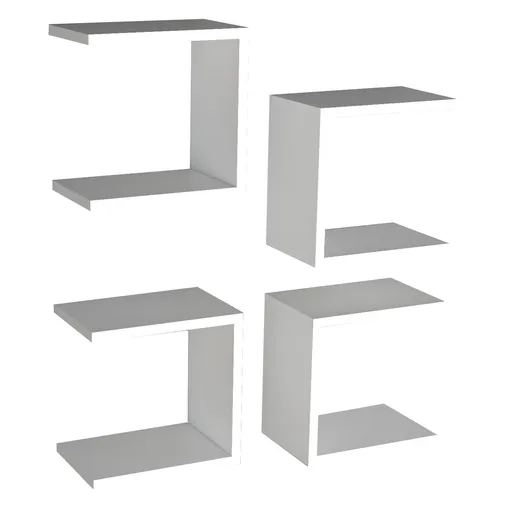 Raft Base White, 4 bucăți, alb