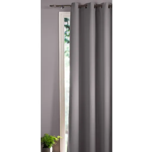 Perdea opacă lucioasă cu ochiuri, culoare uni