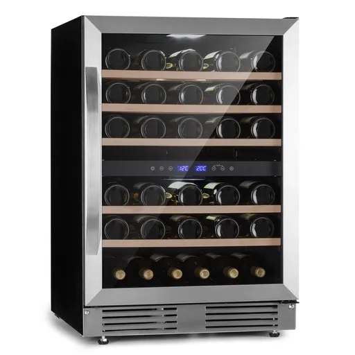 Klarstein Vinovilla 50 Duo, Frigider pentru vinuri cu două zone, 53l, 17 fl., ușă din sticlă în 3 culori