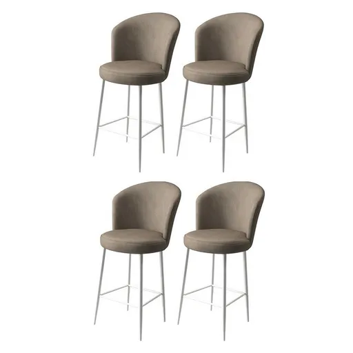 Set de scaune de bar Alte Cappuccino și Alb, 4buc., cafeniu, 4 buc