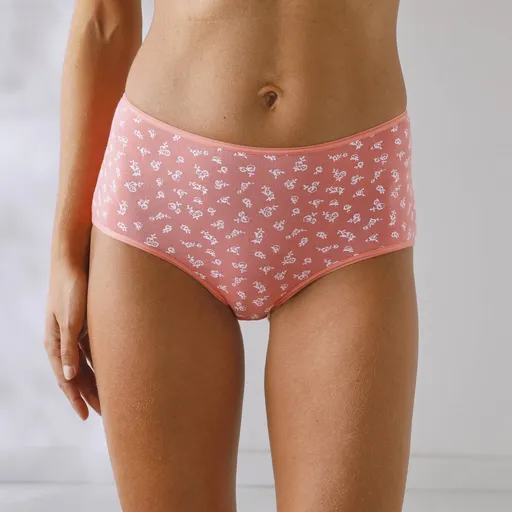 Set de 10 chiloți maxi din bumbac elastic și imprimeu floral