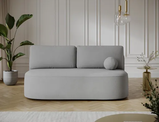 Canapea extensibila 2 locuri ELTAP, Lilana, 193x96x93 cm, lemn/poliester, gri deschis