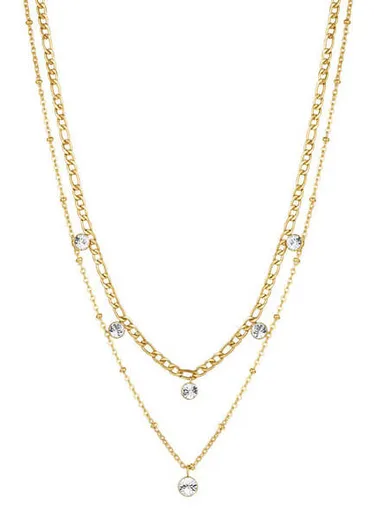 Brosway Colier dublu din oțel cu cristale Symphonia BYM82