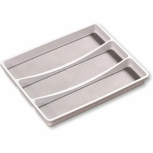 Kesper 30094 Cutie din plastic pentru tacâmuri, 3compartimente, albă, 40,5 x 32,5 x 4,5 cm