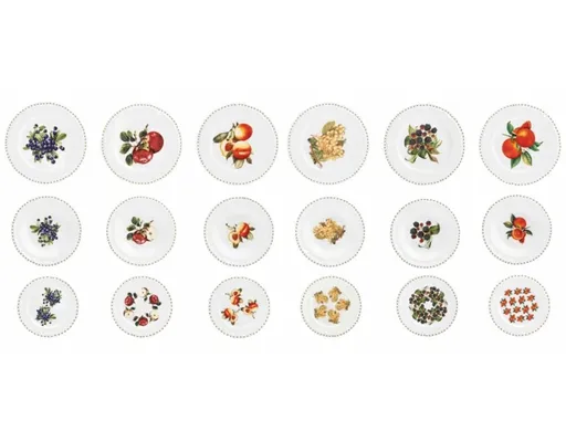 Serviciu de masa 18 piese, Brandani, Le Primizie Fresh Fruit, portelan New Bone China