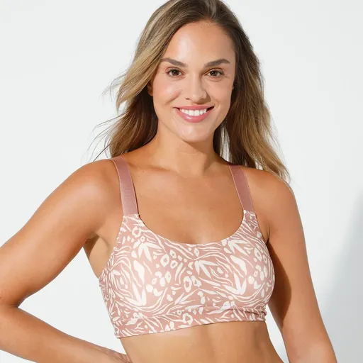 Sutien bolero sport imprimat din microfibră, fără arcuri