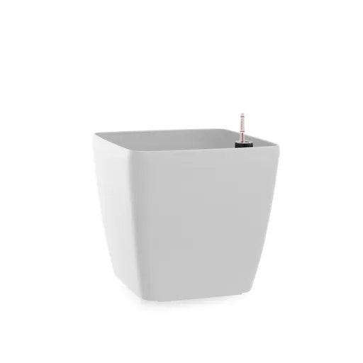 Ghiveci cu autoirigare Flower Lover  Quadrato matalb, 24 cm, alb, 24 cm