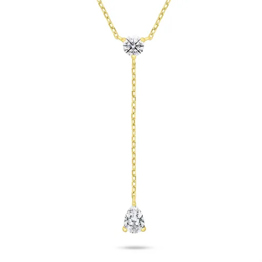 Brilio Silver Colier de femei placat cu aur cu zirconi NCL194Y