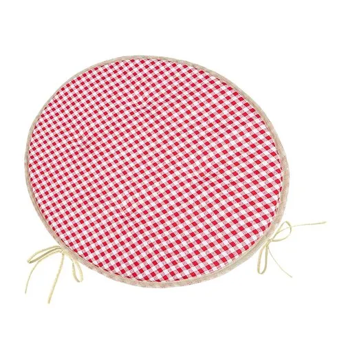 Pernă de scaun Bellatex Berta rotundă și netedă Pătrățele roșu, diametru 40 cm