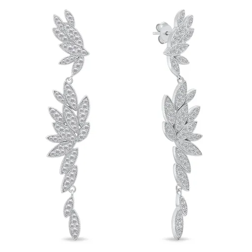 Brilio Silver Cercei lungi din argint cu zirconi EA1135W