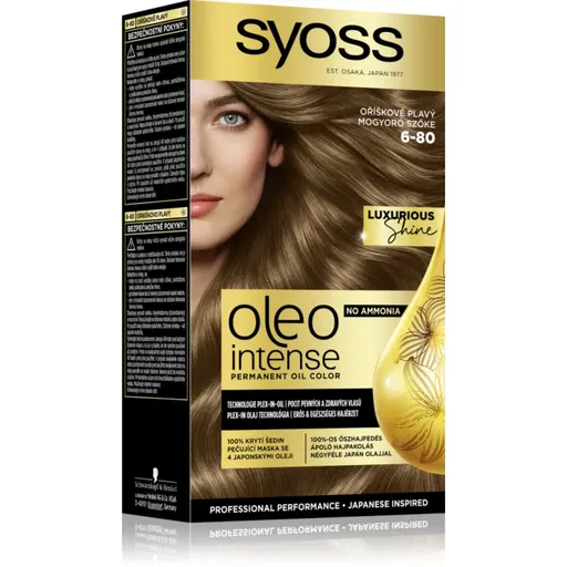 Syoss Oleo Intense Culoare permanenta pentru par cu ulei culoare 6-80 Hazelnut Blond 1 buc