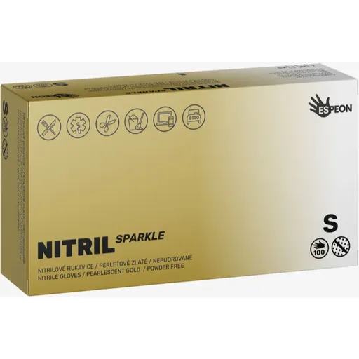 Espeon Nitril Sparkle Pearlescent Gold mănuși din nitril, fără pudră mărime S 2x50 buc
