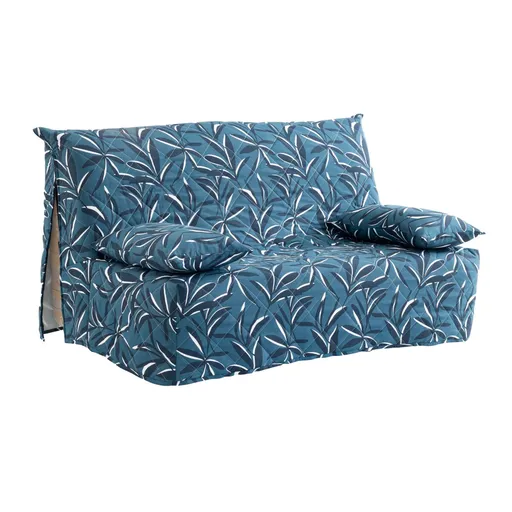 Husă de canapea tip acordeon, căptușită, cu imprimeu de frunze