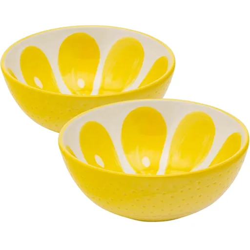 Altom Set de boluri ceramice Tropicana lămâie 12,5cm, 2 buc., galben