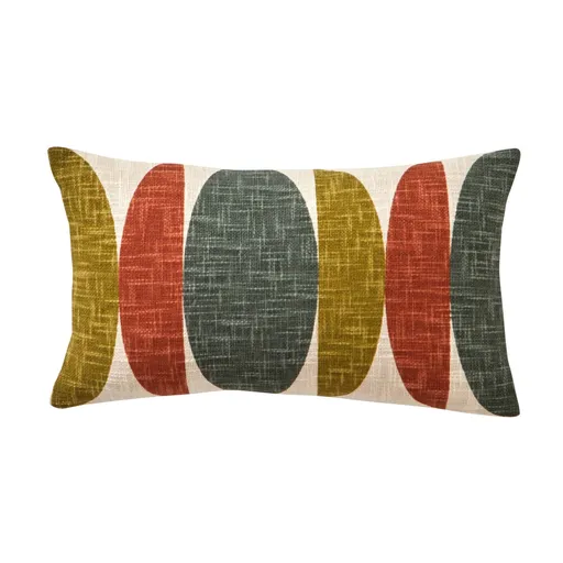 Pernă dreptunghiulară cu imprimare de forme geometrice