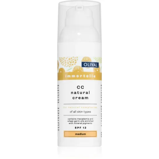 Olival Immortelle Natural crema CC hidratanta SPF 12 culoare Medium 50 ml