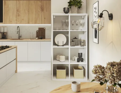 Raft de perete ELTAP, Postto, 80x40x150 cm, PAL/PVC, alb