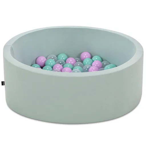Piscina cu bile, Bubble Pops v2, 150 bile, Ø85 x 30 cm, bumbac/plastic, menta